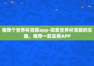 推荐个世界杯竞猜app-探索世界杯竞猜的乐趣，推荐一款实用APP
