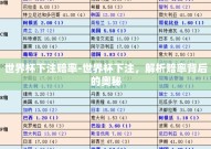 世界杯下注赔率-世界杯下注，解析赔率背后的奥秘