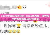 2026世界杯投注平台-2026世界杯，理性投注的智慧选择与平台考量