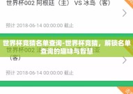 世界杯竞猜名单查询-世界杯竞猜，解锁名单查询的趣味与智慧