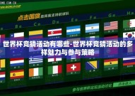 世界杯竞猜活动有哪些-世界杯竞猜活动的多样魅力与参与策略
