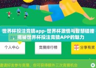 世界杯投注竞猜app-世界杯激情与智慧碰撞，揭秘世界杯投注竞猜APP的魅力