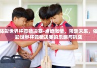 体彩世界杯竞猜决赛-点燃激情，预测未来，体彩世界杯竞猜决赛的乐趣与挑战