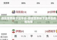 微信世界杯下注平台-微信世界杯下注平台的利与弊