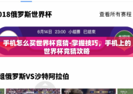 手机怎么买世界杯竞猜-掌握技巧，手机上的世界杯竞猜攻略