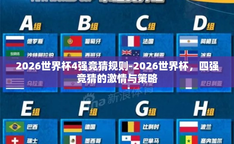 2026世界杯4强竞猜规则-2026世界杯,四强竞猜的激情与策略 2026世界杯4强竞猜规则-2026世界杯,四强竞猜的激情与策略