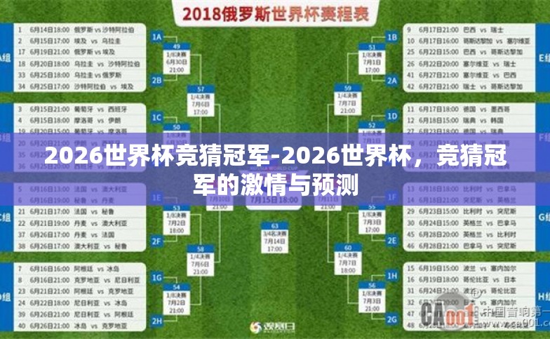 2026世界杯竞猜冠军-2026世界杯,竞猜冠军的激情与预测 2026世界杯竞猜冠军-2026世界杯,竞猜冠军的激情与预测