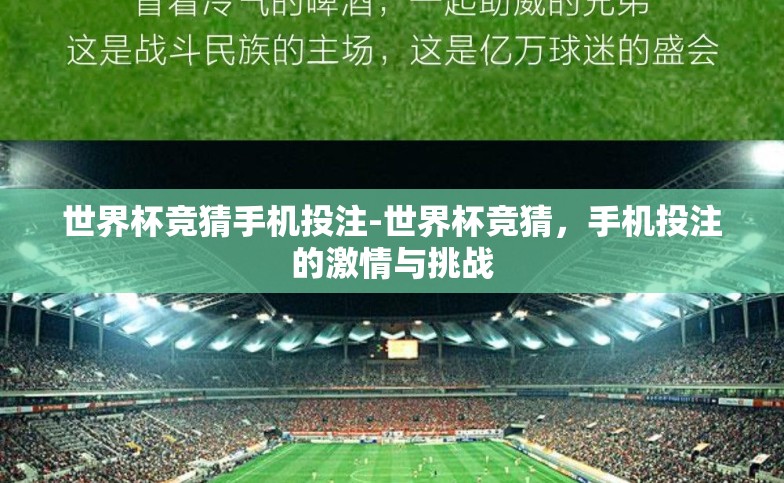 世界杯竞猜手机投注-世界杯竞猜,手机投注的激情与挑战 世界杯竞猜手机投注-世界杯竞猜,手机投注的激情与挑战
