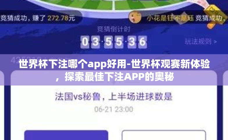 世界杯下注哪个app好用-世界杯观赛新体验,探索最佳下注APP的奥秘 世界杯下注哪个app好用-世界杯观赛新体验,探索最佳下注APP的奥秘