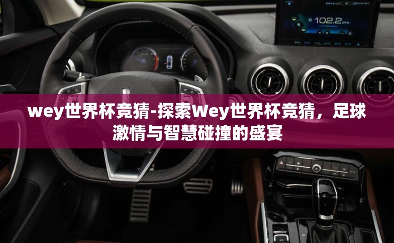 wey世界杯竞猜-探索Wey世界杯竞猜，足球激情与智慧碰撞的盛宴