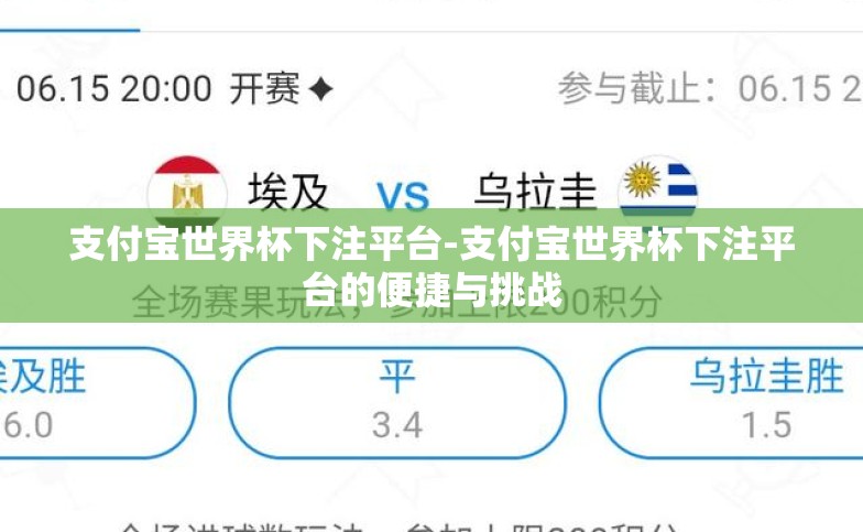 支付宝世界杯下注平台-支付宝世界杯下注平台的便捷与挑战