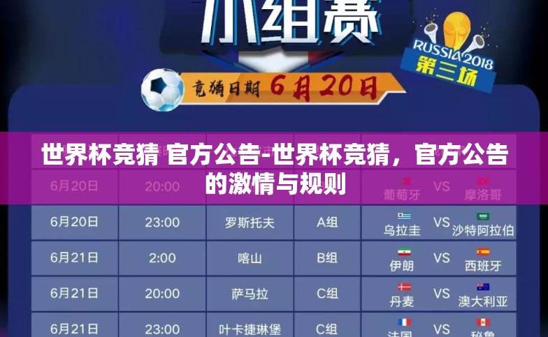 世界杯竞猜 官方公告-世界杯竞猜,官方公告的激情与规则 世界杯竞猜 官方公告-世界杯竞猜,官方公告的激情与规则
